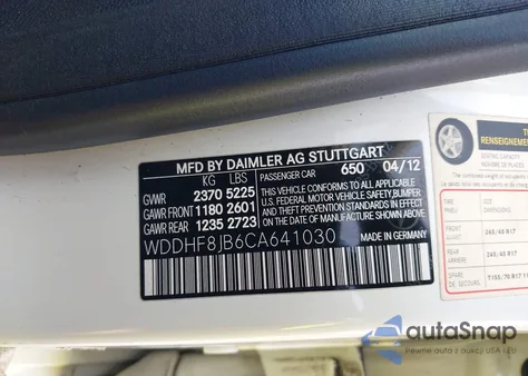 2012 Mercedes-Benz E 350 4Matic from USA, damaged, VIN WDDHF8JB6CA641030